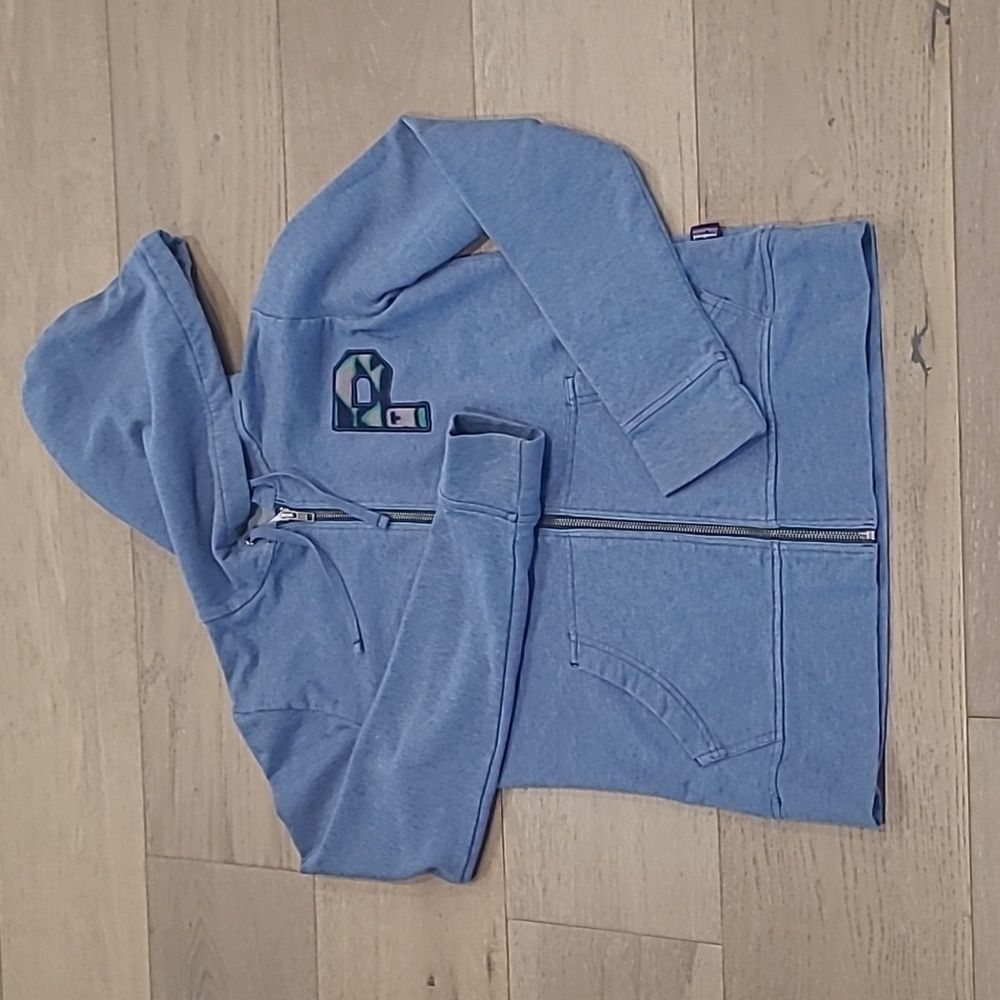 Patagonia Full Zip Blue Sweatshirt Hoodie Women's sz Small